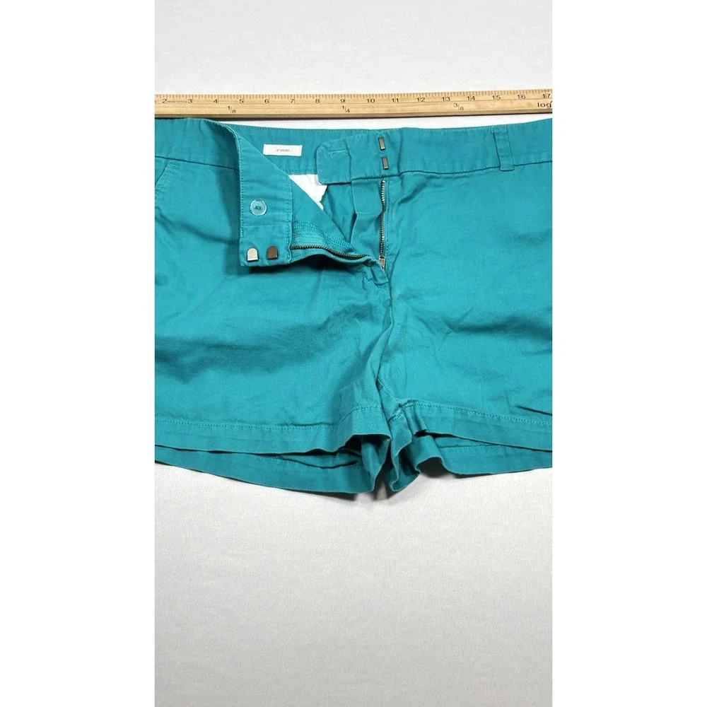 LOFT Outlet Shorts Womens 16 Green Chino 4 Inseam Twill Casual Flat Front Summer